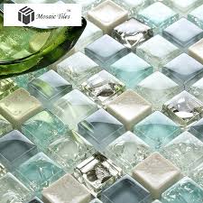 Tst Crystal Glass Tile Blue Aqua Mosaic Porcelain Chips Bathroom Background Wall Decorative Remodeling Art Aqua Glass Tiles Glass Tiles Kitchen Sea Glass Tile