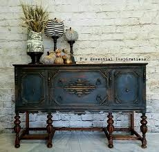 Vintage Oak Buffet Perfect Charcoal Blend Chalk Paint And Dark Rich Stain Painted Furniture Staining Furniture Paint Furniture