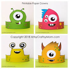 Alien Black And White Hat Riddle Printable Monster Alien Themed Paper Crown Monster Crafts Alien Crafts Crown For Kids