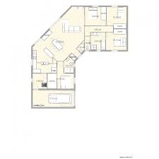 Les pièces à vivre, la terrasse ainsi que la piscine sont centrales et structurent l'habitation. Maison Plein Pied U 3 Chambres 1 Bureau Plan 13 Pieces 137 M2 Dessine Par Lety32