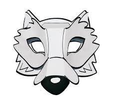 Masque enfant 3D carte forte loup à colorier et à monter ref 4842