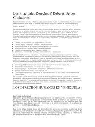Dinámicas para trabajar los derechos del menor. Los Principales Derechos Civiles En Venezuela Y Deberes De Los Ciudadanos Derechos Humanos Democracia