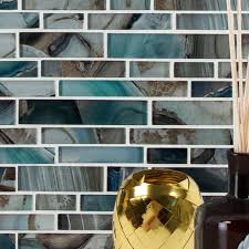 Glass wall & floor tile. Msi Night Sky Interlocking Glass Mosaic Tile In Blue Reviews Wayfair