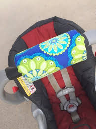 Car Seat Arm Pad Handle Wrap Arm Pad Cushion Reversible Blue Green Floral Infant Carrier Cute Baby Gift Arm Pad Handle Boy Girl Car Seats Cute Baby Gifts Baby Car Seats