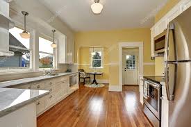 kitchen interior with white cabinets