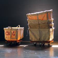 Vintage Rolling Post Office Mail Carts Industrial Style Storage Post Office Basket And Crate