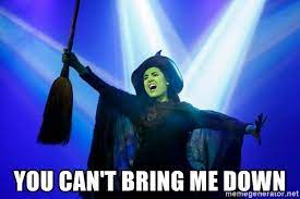 You Can T Bring Me Down Wicked Elphaba Don T Give A Care Meme Generator