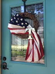 Maybe you would like to learn more about one of these? Front Door Decor For 4th Of July American Flag Wreath With Initial American Flag Decor Front Door Wreaths Diy Door Wreaths Diy