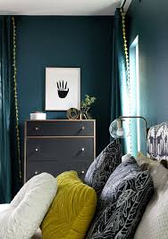 Dark teal bedroom decor ideas include dark teal colored bedding sets and matching dark teal throw pillows. Dark Teal Bedroom Reveal Persia Lou Teal Bedroom Decor Teal Bedroom Walls Dark Teal Bedroom