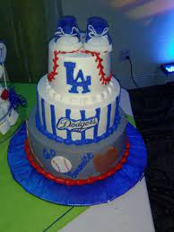 Dodger Baby Shower Cake Baseball Baby Shower Baby Shower Cakes Dodgers Baby Shower Ideas