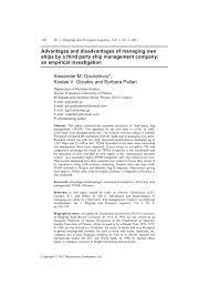 Shippers of papers in australia co.ltd mail. Pdf Advantages And Disadvantages Of Managing Own Ships By A Third Party Ship Management Company An Empirical Investigation