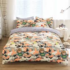 Home Textile Cute Camouflage Bear Duvet Cover Pillowcase Bed Sheet Child Teen Girl Colorful Bedding Cover Set King Queen Size Bedding Sets Aliexpress