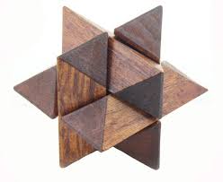 Classic Chunky 3d Wooden Star Burr Puzzle Iq Brain Teaser Game Puzzles For Adults And Kids Wooden Stars Wooden Puzzles Wood Puzzles