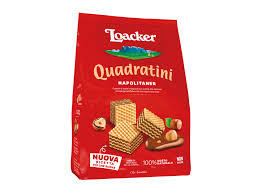 Wheat flour, coconut oil, glucose syrup, sugar, hazelnuts 11% in the cream filling, whey powder (milk), skimmed milk powder. Waffel Quadratini Napolitaner Mit Italienischen Haselnussen