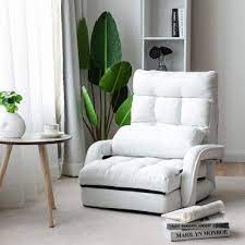 Likoolis innove avec sa nouvelle gamme de canapes et. Giantex Fauteuil Convertible Chauffeuse Convertible 1 Place En Tissu Gris Avec Oreiller 5 Positions Disponibles Blanc Vente De Tous Les Fauteuils Conforama