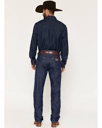 Wrangler Men's 13MWZ Dark Wash High Rise Rigid Cowboy Cut Straight Jeans |  Sheplers