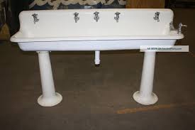 school industrial porcelain gang sinks
