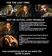 We did not find results for: Plus It S Not An Actual Love Triangle Because Tauriel Never Had Her Sights On Legolas At All In Fact She Seems Kind O The Hobbit Legolas And Tauriel Tauriel