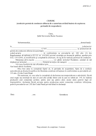 Suspendarea permisului este o măsură complementară, care se adaugă amenzii, iar în momentul de față nu mai poate fi anulată. I P J Suceava Modele Cereri Serviciul Rutier