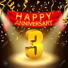 I always thought that money is everything in life until i saw the tender love between you and i. Happy 3rd Anniversary Celebration With Golden Confetti And Spotlight Royalty Free Cliparts Vectors And Stock Illustration Image 49921603