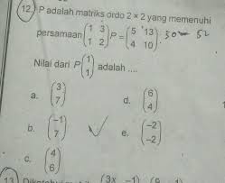 P Adalah Matriks Ordo 2x2 Yang Memenuhi Persamaantolong Jawab Pakai Jalan Plis Brainly Co Id