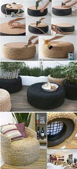 Old Tire Rope Ottoman Super Easy Diy Video Tutorial Com Imagens Poltronas De Pneus Cadeiras De Pneus Pneus Reciclados