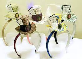 Set Of 5 Mini Top Hat Headband Wedding Birthday Tea Party Mad Hatter Costume Alice In Wonder Alice Tea Party Mad Hatter Tea Party Alice In Wonderland Tea Party