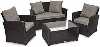 Egal ob als esstisch set, sitzgruppe, liegen in muschelform oder relaxliege mit unseren gartenmöbeln erzeugen wir stilvolle akzente. Amazon De Svita Roma Polyrattan Lounge Rattan Garten Mobel Set Mit Sofa Und Sessel Gartenlounge Essgruppe Mit Tisch Schwarz