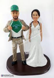 Classic Superhero Sports Jersey Couple Cake Topper Custom Cake Toppers Hockey Wedding Cake Toppers Military Wedding Cakes