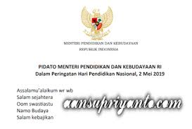 Institut jawatan menteri pendidikan kini dipangku sementara oleh pm tun dr. Pidato Menteri Pendidikan Dan Kebudayaan Ri Pada Peringatan Hardiknas Tahun 2019 Aansupriyanto Com