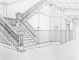 Interior Perspective Drawings Disegno Schizzi Prospettiva Scale