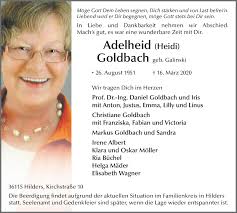 Traueranzeigen von Adelheid Goldbach