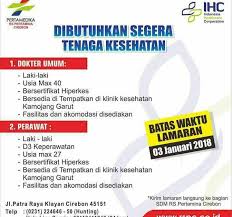 Loker cirebon up to date. Informasi Lowongan Kerja Kesehatan Rs Pertamina Cirebon Jawa Barat Ppk Stikku