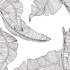 Papier peint traditionnel représentant des feuilles de. Bananier Papier Peint Noir Et Blanc Imprime Nature Maisons Du Monde