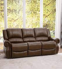 Shop for reclining sofas at reeds furniture. Abbyson Calabasas Three Seater Recliner In Brown Leather By Twigs Direct Buy Online In Aruba At Aruba Desertcart Com Productid 144799107