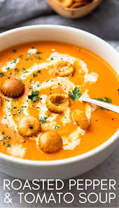 Ultimate Creamy Roasted Red Pepper And Tomato Soup Recipe In 2020 Stuffed Peppers Stuffed Pepper Soup Homemade Tomato Soup Recipe