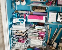 You'll certainly want to give room to grow, however, so aim for adding enough storage alternatives for a 50 percent increase to your existing supply inventory. The Holiday Season Is Upon Us Organize All Your Gift Wrapping With Shelftrack Accessories In The Craft Closet Craft Room Storage Room Organization Closetmaid