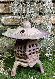 Charming Asian Japanese Chinese Pagoda Lantern Cast Iron Pagoda Lantern Candle Holder Garden Decor Alfres Chinese Candle Candle Holder Garden Candle Lanterns
