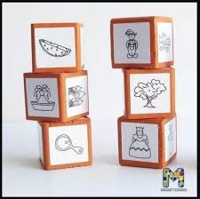 Cada grupo tira 5 veces el par de dados coloreando en cada ocasión el resultado. Todos A Jugar Disena Tus Propios Cubos O Dados Para Jugar A Inventar Cuentos