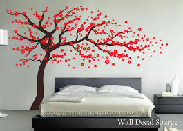 Red Cherry Blossom Tree Wall Decal Vinyl Wall Decor Wall Tree Decal Reusable Available By Walldecalsource Wall Vinyl Decor Home Wall Decor Tree Wall Decal