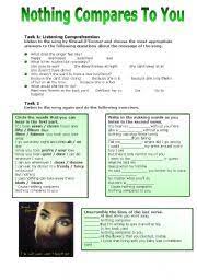 Nothing Compares To You By S O Connor Esl Worksheet By Jujuka