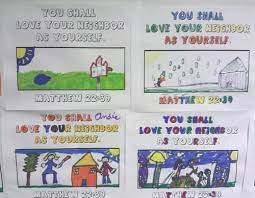 Some of our rosary coloring printables are simple and some are for older children who have patience and a more creative eye. Love Your Neighbor Coloring Page Activity Matthew 22 39