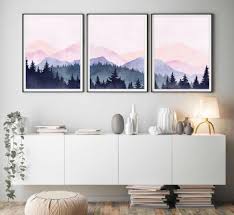 Mountain Wall Art Watercolor Mountain Print Watercolor Print Mountain Print Wall Art Set Of 3 Print Watercolor Wall Art In 2020 Abstract Wall Art Living Room Art Printable Wall Art