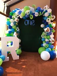 1st Birthday Birthday Decoration At Home Wall First Birthday Balloon Arch On A Wall Backdrop First Birthday Balloons Birthday Balloons Boy Birthday Parties