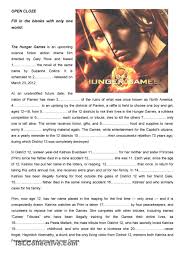 The Hunger Games Open Cloze Hunger Games Hunger Games Unit Hunger