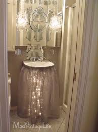 It has character and charm! Glam Bathroom At Modvintagelife Com Bathroom Sink Skirt Girls Bathroom Decor