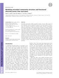 Pdf Modeling Microbial Community Structure And Functional Diversity Across Time And Space