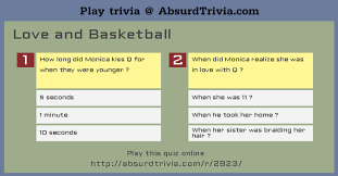 We've got 11 questions—how many will you get right? Trivia Quiz Love And Basketball