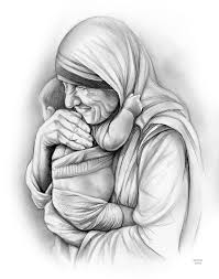 St Mother Teresa By Greg Joens Mother Teresa Art Pencil Portrait Drawing Abstract Pencil Drawings