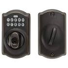 Keypad Deadbolt - Camelot - Aged Bronze 90135 Schlage